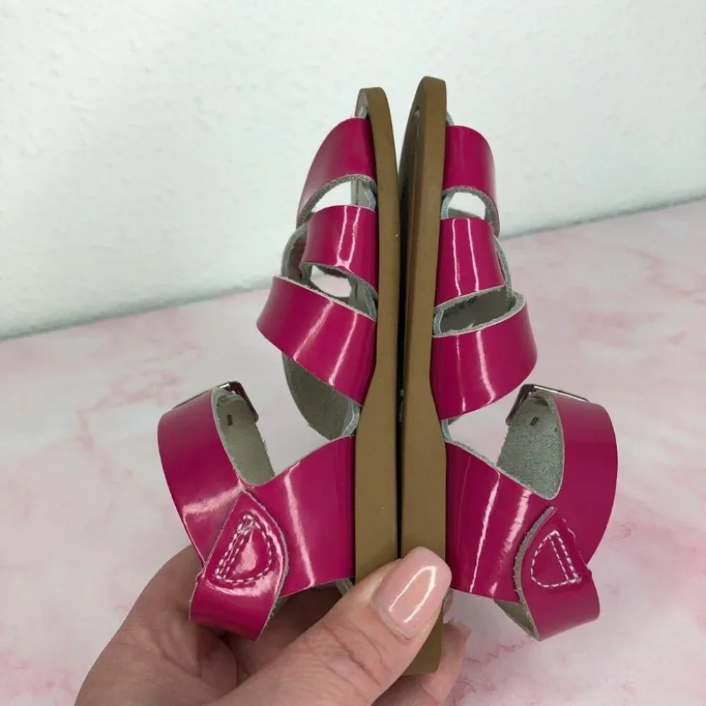 Saltwater sandals‎ glossy magenta pink size 6 infant - Picture 6 of 10